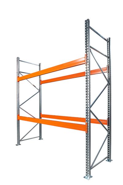 Basisrek grond + 2 niveaus draagbalken (liggers)
capaciteit : 6 europalletten