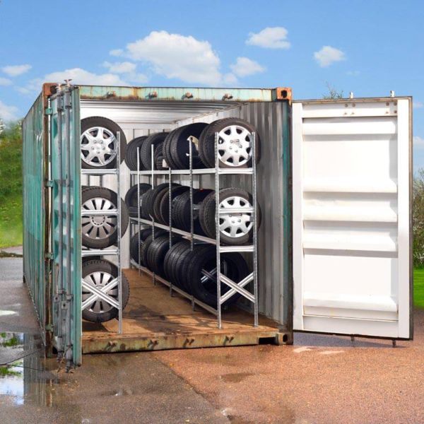 Bandenrekken voor 20FT container , 2x(1200+3x1500 mm). 