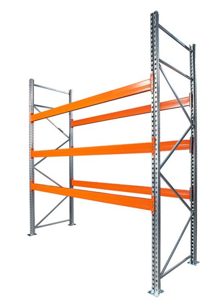 Basisrek grond + 3 niveaus draagbalken
capaciteit : 8 europalletten