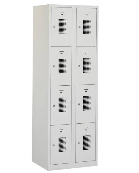 Locker type T, 2x4-deurs, grijze omkasting, grijze deuren