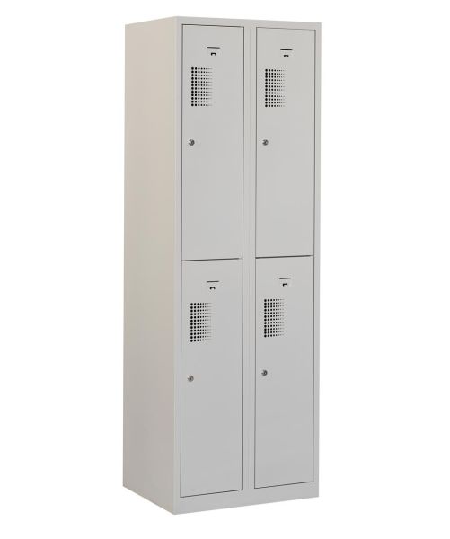 Locker type T, 2x2-deurs, grijze omkasting, grijze deuren